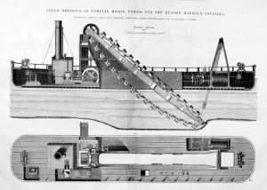 Early Simons Bucket Line Dredge 1871