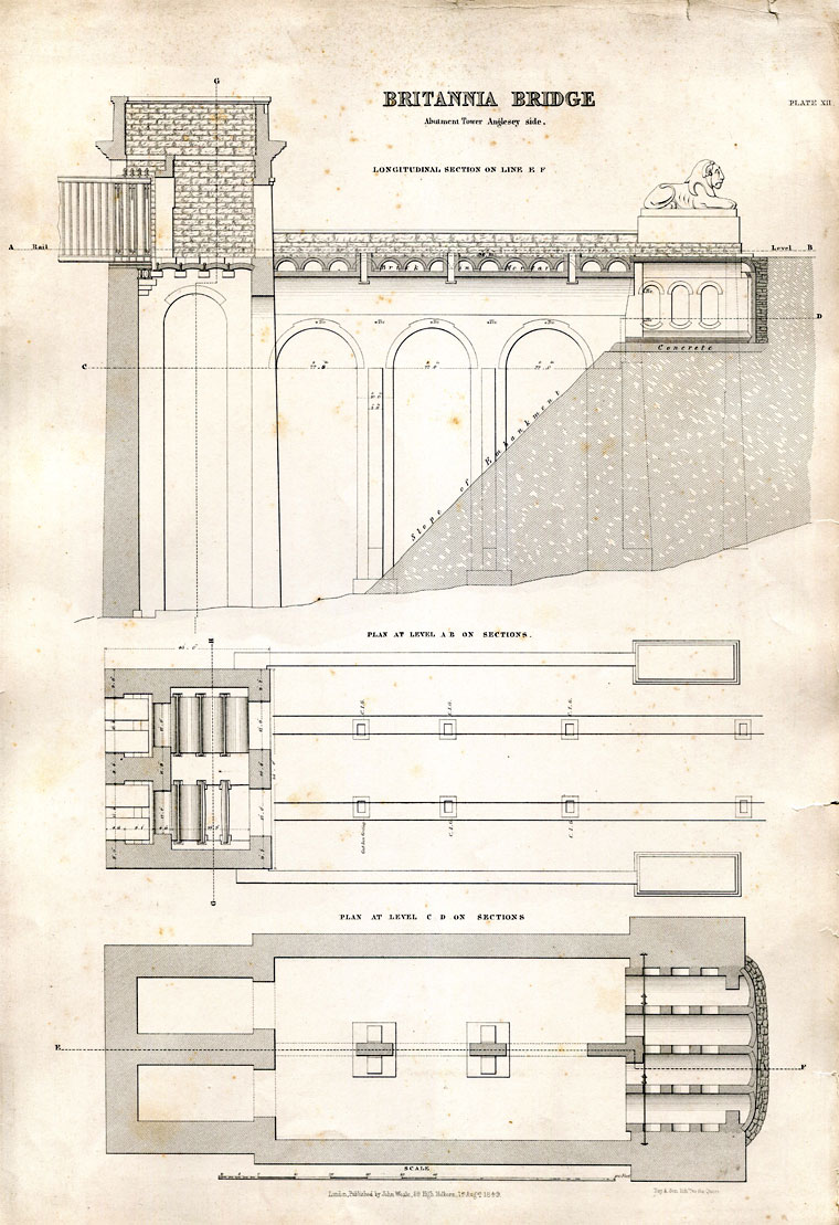 1850 Britannia and Conway Tubular Bridges