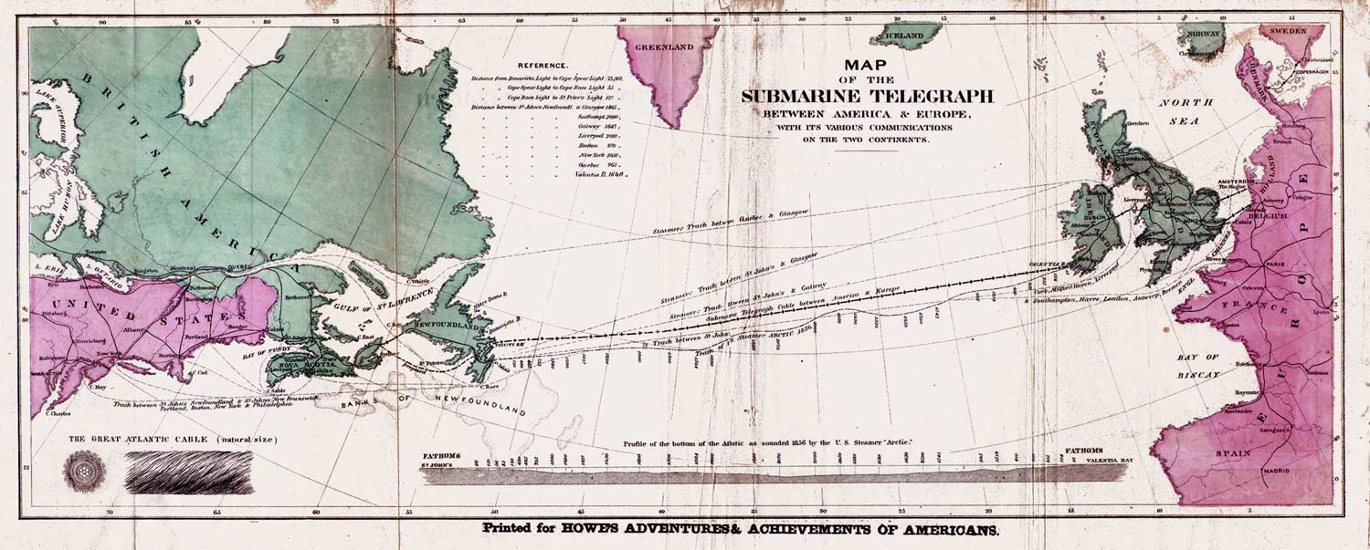 Map of The Submarine Telegraph